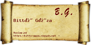 Bittó Géza névjegykártya