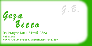 geza bitto business card
