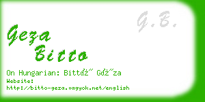 geza bitto business card